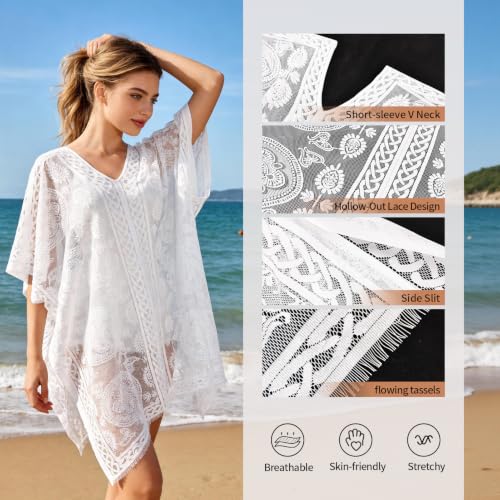 Image of Bathing Suit Cover Up for Women,V-Neck Summer Swimsuit Coverups Loose Swimwear Beach Dress for Pool Sea Party