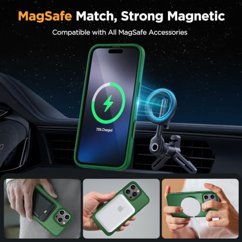 Image of miracase for iPhone 16 Pro Matte Series Case, Magnetic, Dark Green | Velvet Touch | Military-Grade Protection | Anti-Fingerprint | 6,3 Inch