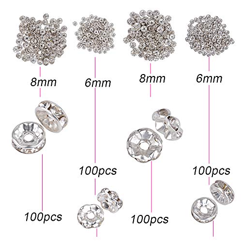 JNCH (Dia. 6mm + 8mm) 400pz Perline Vetro Strass