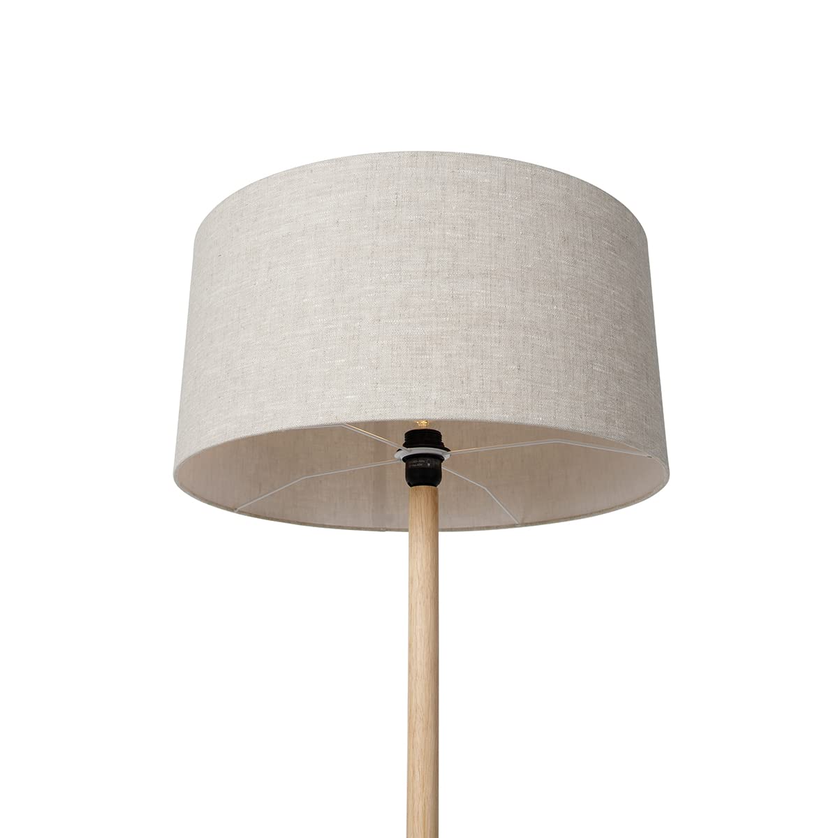 Qazqa rústico Lámpara de pie rural madera con pantalla marrón claro - Mels/Redonda/Alargada Adecuado para LED Max. 1 x 40 Watt
