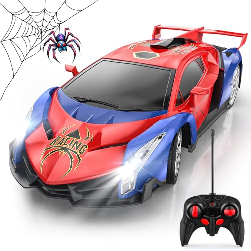 FUIOCOCP Ferngesteuertes Auto Spider Spielzeug ab 3 4 5 6 7 8 9 Jahre, 1:18 15km/h RC Auto Drift Cars Sport Rennauto Ferngesteuert Mit LED Scheinwerfern Kinder Spiele Geschenk Junge Mädchen 3-12 Jahre