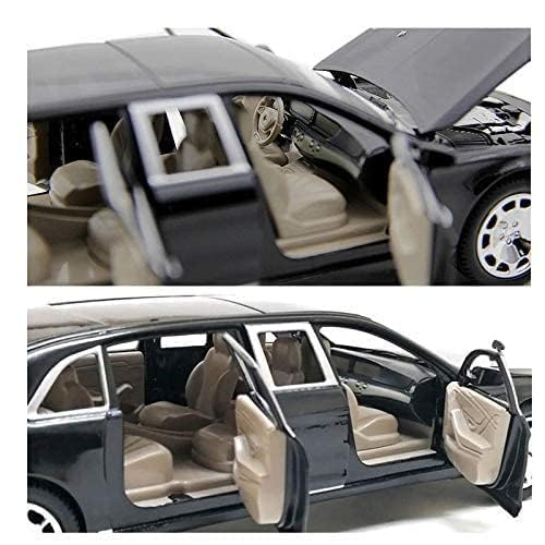 Image of 1:32 Scale Mercedes Maybach S600 Limousine Toy Car | Metal Pullback Diecast Car for Kids with Openable Doors, Sound, Light Effects Toy for Car (Color As Per Available),black