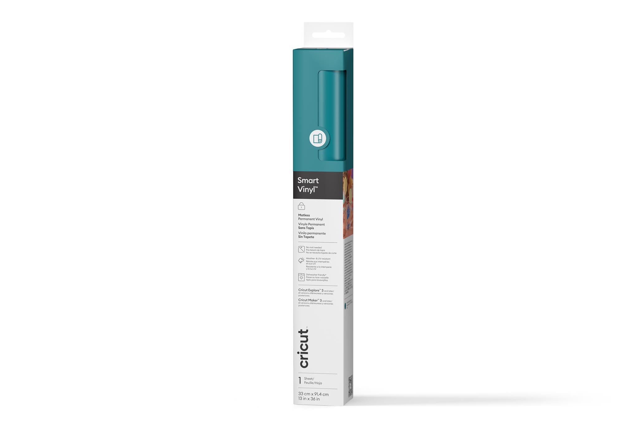 Cricut™ Smart Vinyl™ Matless Permanent Vinyl (0.9m / 3 ft) | Aqua