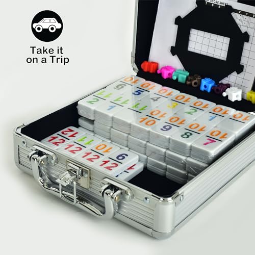 Mexican Train Dominoes Double 12 con Caja de Aluminio miniatura 5