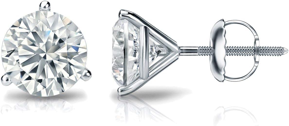 Diamond Wish 3-Prong Martini Setting Stud Earrings