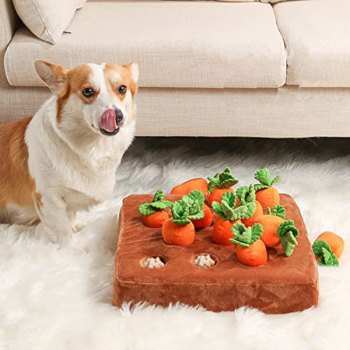 Dog Carrot Garden Toy with Non-Slip Bottom, Cute Dog Carrot Patch Dog Carrot Snuffle Toy, Interactive Dog Toys, Creative Soft Dog Toy, Aggressive Chewers for Pets Eliminating Boredom Stress - Image 3