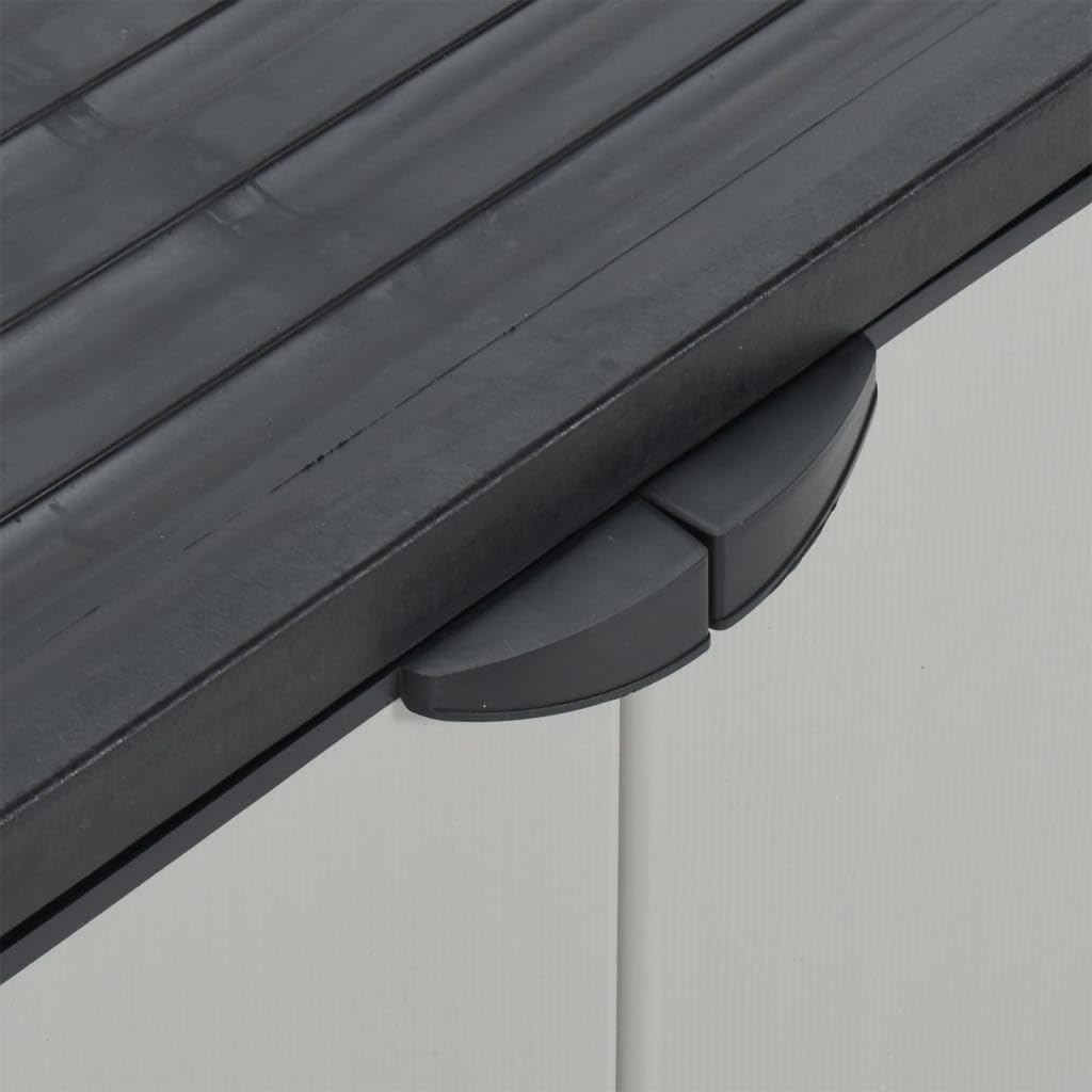 vidaXL Mülltonnenbox Mülleimer Mülltonne Kunststoffschrank Mülltonnenverkleidung mit Einlegeboden Müllbeuteln Grau Schwarz 68x40x85cm PP