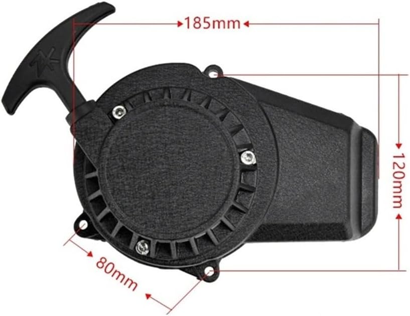 Pull Start Flywheel Fit For 47cc 49cc 2 Stroke Pocket Scooter Dirt Bike ATV Recoil Starter Puller(Black Kit)