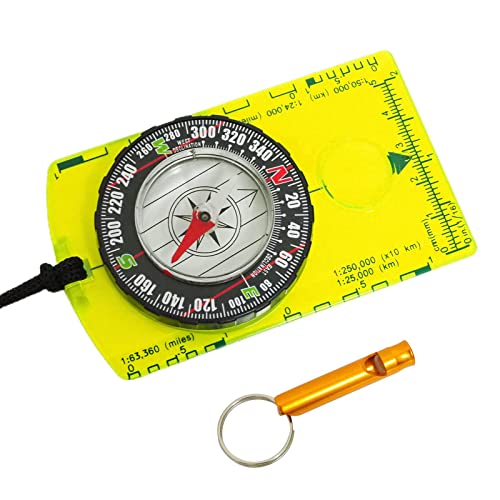 Mucxniiy Orienteering Compass With Whistle - Outdoor Hiking Backpack & Camping Navigation Tool - Perfect Boy Scout Compass Gift For Map Reading & Kids #TOP26