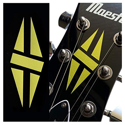 Guitar Head Inlay Stickers Set of 2 Diamond Hatch (Gold)