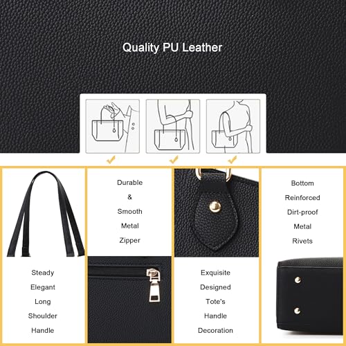 Image of CHICAROUSAL Tote Handbags Purses for Women PU Leather Womens Shoulder Bag | Large Tote Bag for Women, Shoulder Purse, Vegan Leather Purses for Women, Women's Handbags