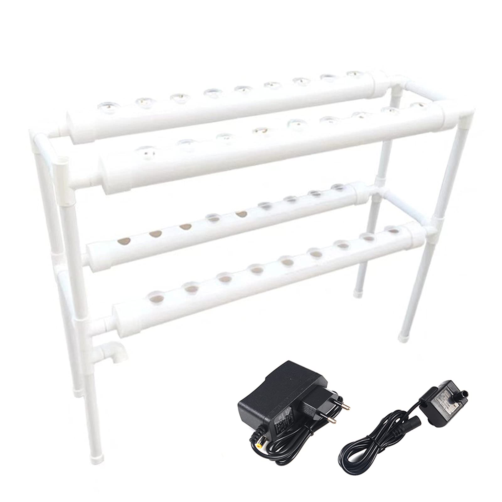 Hydroponic - Kit de cultivo hidropónico con 36 agujeros, 4 tubos, 2 capas, sistema de cultivo hidropónico para verduras, ensaladas, flores, frutas