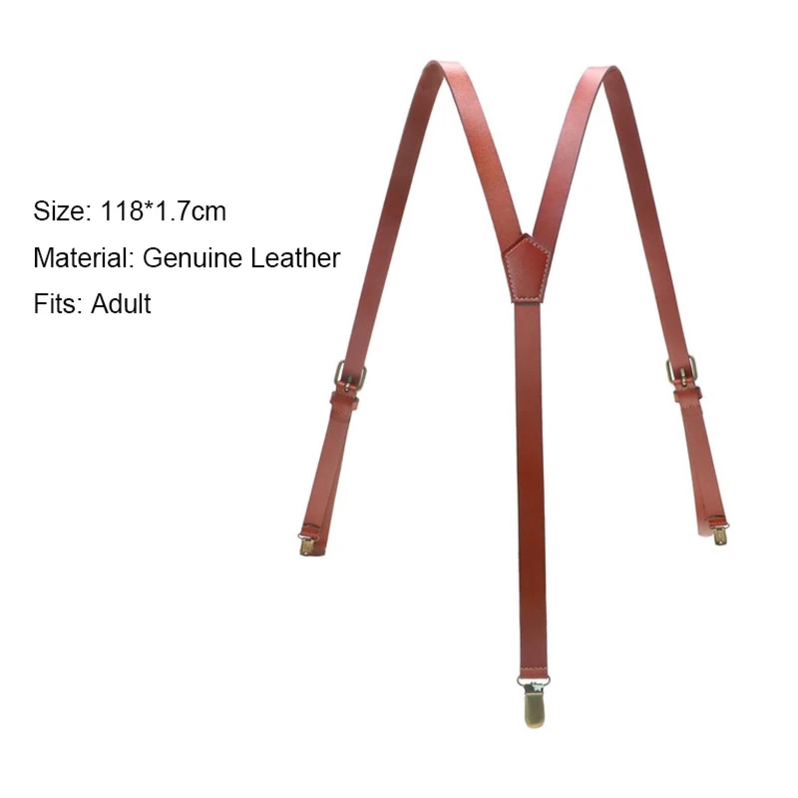 Hosenträger Suspender 3 Clips Herren Hosenträger Vintage Verstellbare Leder Hosenträger Bronze Riemen Hosenträger Hosenträger