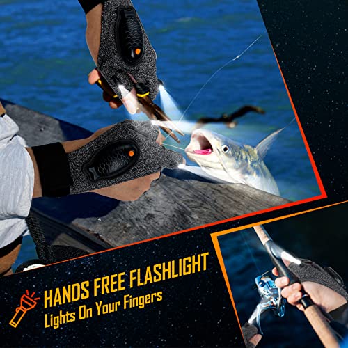 Image of PARIGO Rechargeable LED Flashlight Waterproof Gloves - Christmas Stocking Stuffer Gifts for Men,Cool Gadgets Hands Free Light Gloves Tool for Men Women Husband Boyfriend Mechanics Night Fishing