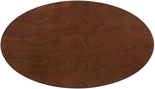 Miniatura 5 de Modway EEI-5339-GLD-WAL Tupelo 48" Oval, Mesa de comedor de nogal dorado, 48 pulgadas Color oscuro superior Dia120x70