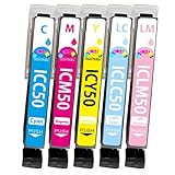 IC5CL50 互換インク5本セット(ICC50シア