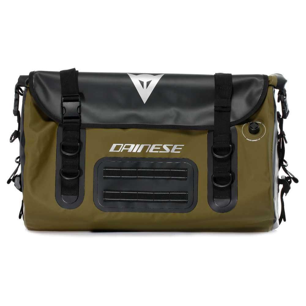 Dainese - Explorer WP Duffel Bag 45L, Bolsa de Viaje para Moto, Material Impermeable, PVC, para Hombres y Mujeres, Negro/Verde, N