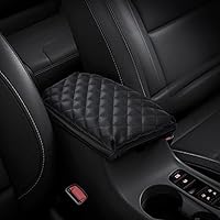 Vista 7 de KMMOTORS Tucson (NX4) 2021~2024 - Funda para consola central, color gris claro, cojín para reposabrazos, accesorios Tucson, piel vegana, protector