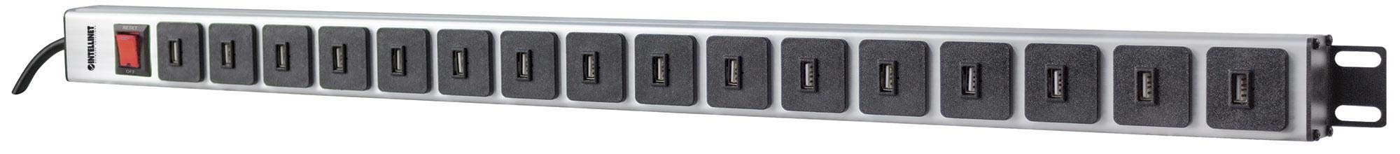 Intellinet 164498, 16-Portowy Rozdzielacz Zasilania USB-A, Czarny