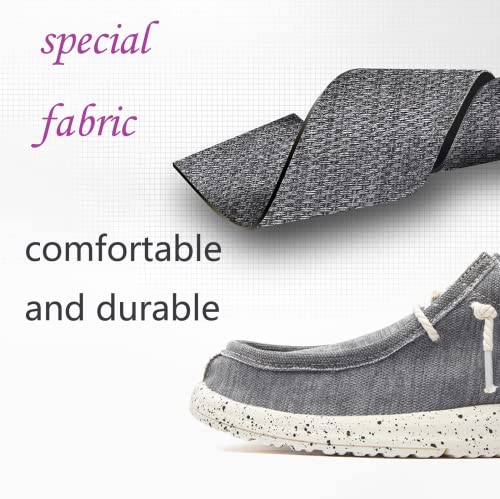 Men's Slip on Canvas Loafers,Flat Lace Up Comfort Good Arch Soft Sole Walking Shoes Deck Shoes Boat Shoes4