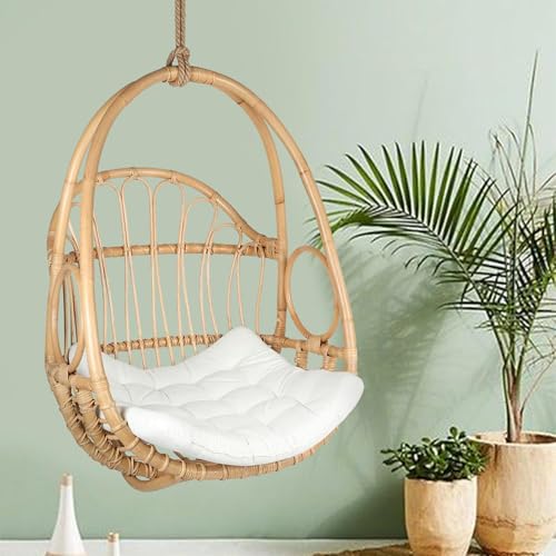 Image of Habere India-All The Cultures Fabricating India Cane Swing Chair | Cane Hanging Chair | Indoor Bamboo Swing Chair | Bamboo Hammock Swing (W:75 x D:62 x H:108 cm)