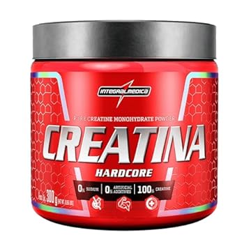 Integralmédica - Creatina em Pó Hardcore 100% Pura e Monohidratada - Suplemento p/Aumentar a Performance, Energia e Ganho Muscular - 300g