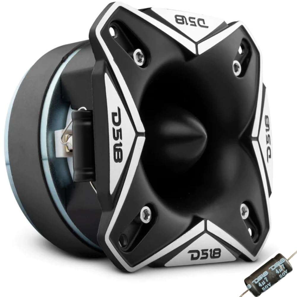 1 DS 18 PRO-TWX3.8Ti super bullet tweeter da 9,7 x 9,7 cm, da 250 watt rms 500 watt max, 8 ohm, 108 db spl, per casa, 1 pezzo + condensatore di installazione