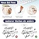 Eurtes Radierbarer Kugelschreiber, 8 Stück Schwarz Tintenroller Radierbar Set 0.5mm Löschbare Gelschreiber, Nachfüllbarer Radierstift, Radierbare Stifte für Bürobedarf Schulsachen