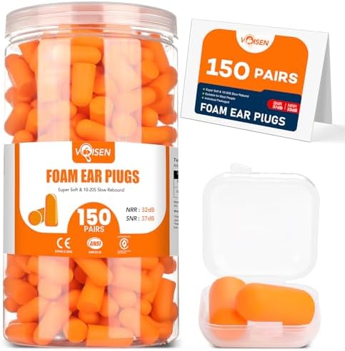 VOISEN 150 Pairs Foam Ear Plugs, Ear Plugs for Sleeping Noise Can...