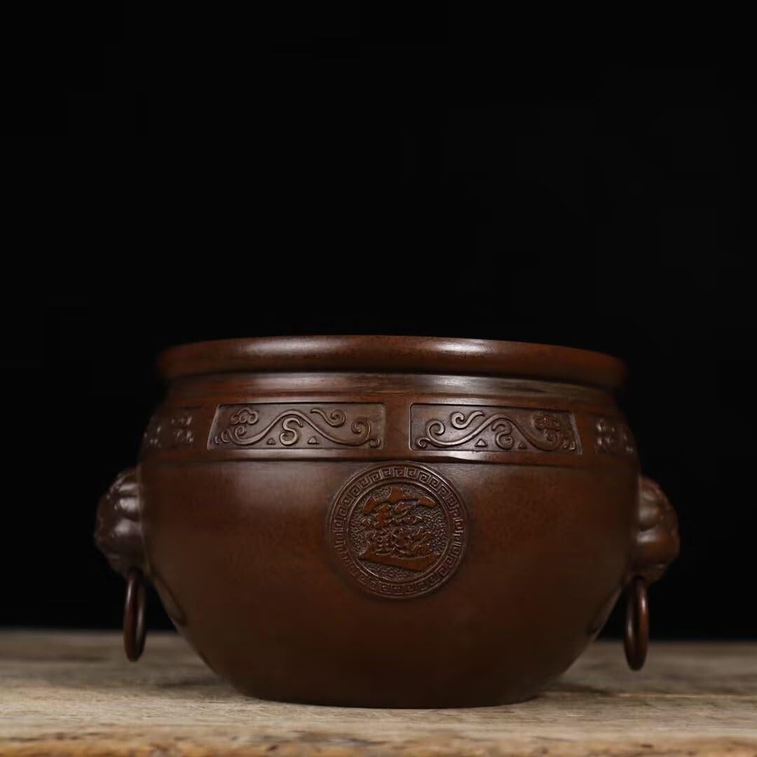 Dytartzx Pure Copper corporeal Statue Chinese Feng Shui Fortune Basin Bowl, Home Decoration Feng Shui Fortune