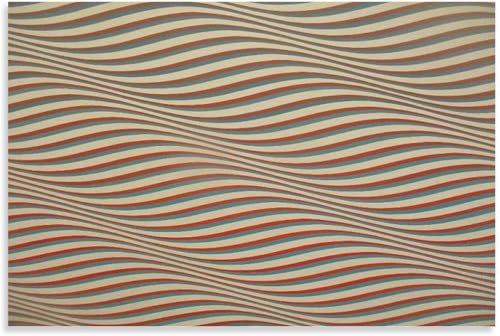 Affiche abstraite Bridget Riley Lignes de vagues, tableau déco moderne salon 30x45cm