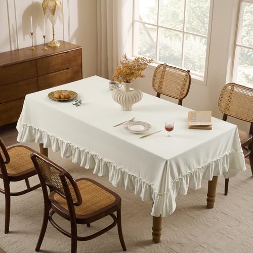 Romanstile Ruffled Rectangle Tablecloth, White, 60 x 102 Inch by Romanstile - Used condition - Image 6