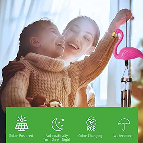 Solar Wind Chimes, Flamingo Wind Chimes ,Flamingo Decorations ,Outdoors Flamingo Wind Chime , Indoor Outdoor Decorations,Gifts For Women, Mom Gifts, Garden Gifts, Garden Decor . (Huolieniao1) #TOP5