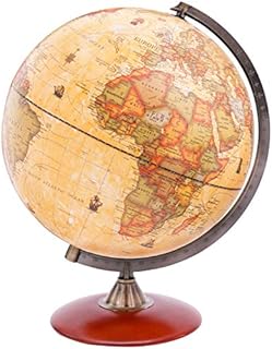 Exerz 30cm Antique Globe With A Wood Base - World Globe Rotating Vintage Decorative 30cm Diametre