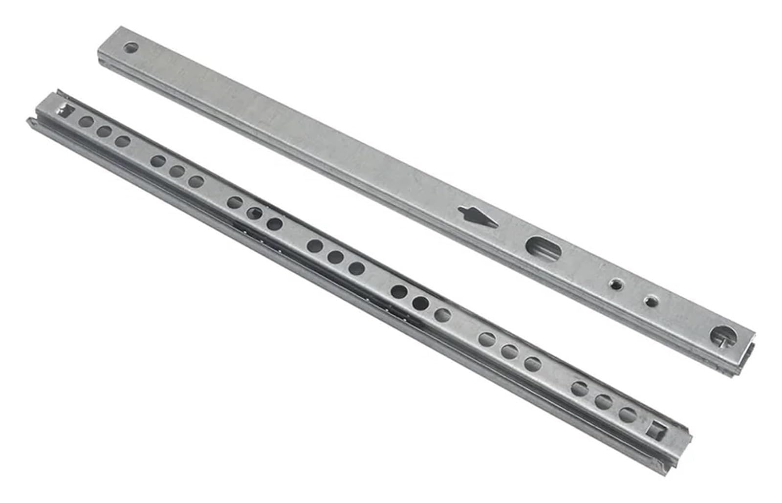 Guías para cajones, Gabinete de cocina plateado 2 secciones, 17 mm ancho, 182-406(342mm)