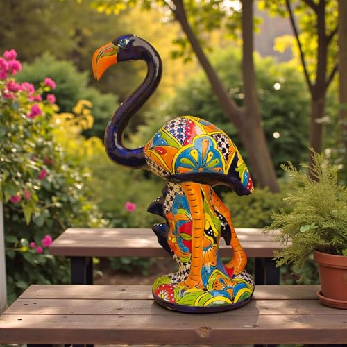 Estatua de flamenco Talavera de cerámica pintada a mano miniatura 2