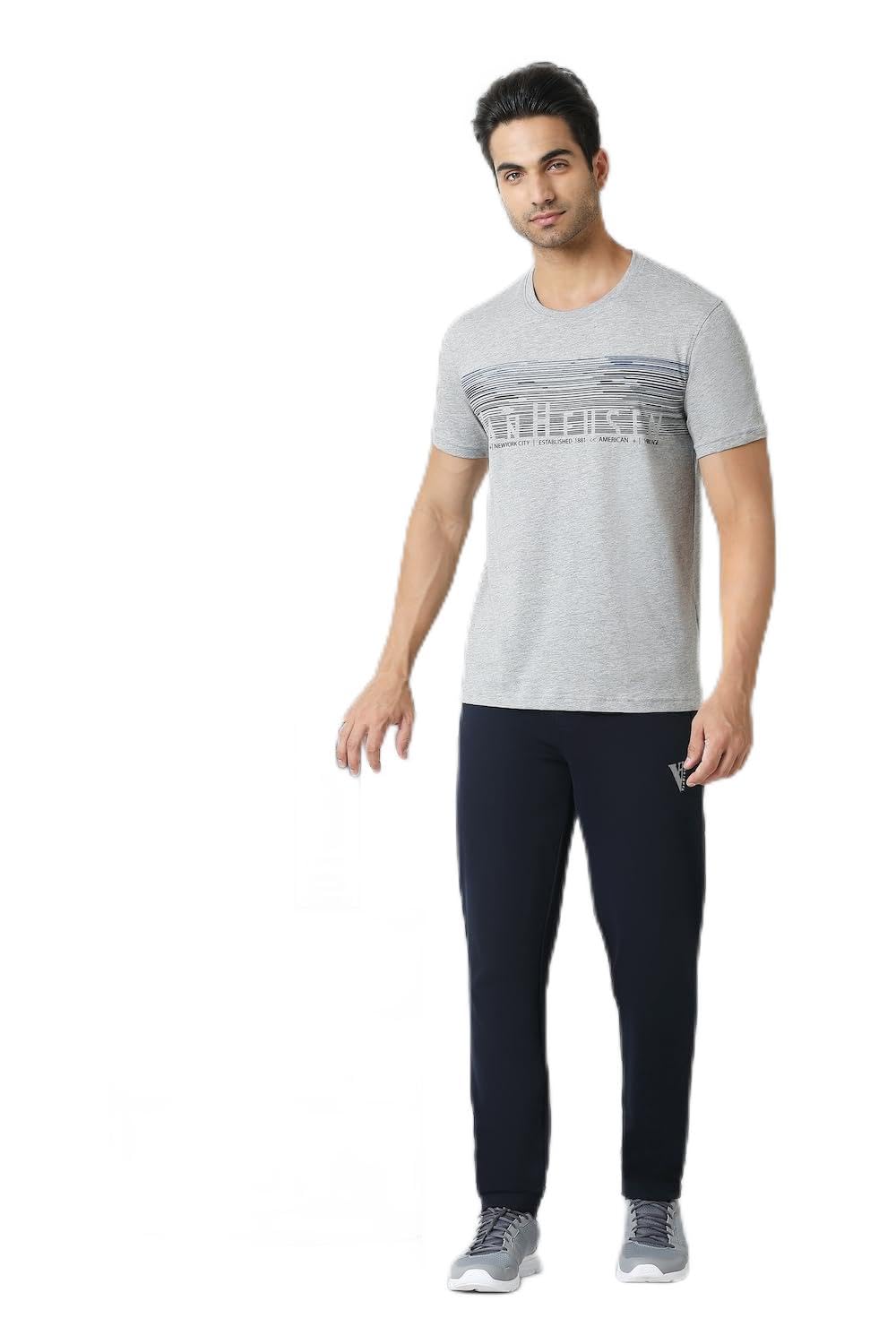 Van HeusenMen's Cotton Regular Fit Athleisure Crew Neck T-Shirt - Short Sleeve, Printed