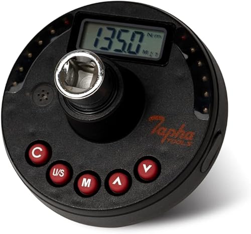 Miniatura 1 de Tools Adaptador de par de ángulo digital de 38 pulgadas, 5-99.5 ft-lbs (6.8-135 N-m) rango de par, rango de ángulo de 1-360, LED y zumbador, memoria