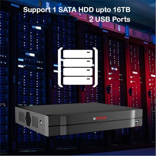 Image of CP Plus 16 Channel DVR | 4K Ultra HD Recording | H.265+ Compression | AI Functions | SMD Plus | HDMI /VGA Output | 16TB HDD Support | Remote Mobile App View [CP-UVR-1601L1N-4KI-V2]
