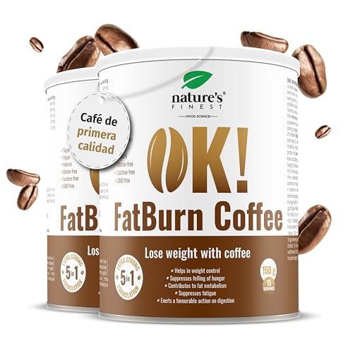 Nature’s Finest by Nutrisslim Cafe Quema Grasa - Keto Café Adelgazante con Guarana y L Carnitina para Saciante Apetito, Natural Acelerador Metabolismo