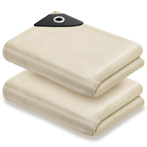 Image of Welding Blanket Fire Resistant Large - 2 Pack 4x6ft Fiberglass Flame Retardant Fabric 1022 °F High Temp Heat Shield Blankets Insulation Mat for Soldering, Grill, Industrial, Smoker, Camping