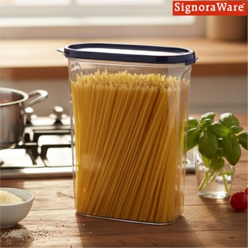 Image of Signoraware Modular Oval Transparent No.4 Plastic Container (2.3 Ltr, MBlue