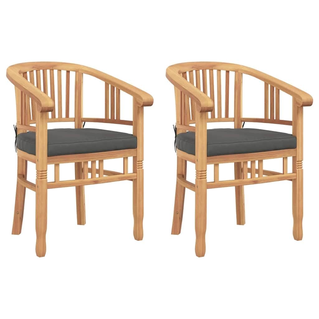 Set di 2 Sedie da Giardino in Legno Massello di Teak