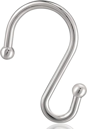 Miniatura 10 de Ganchos de cortina de ducha de metal, anillos de cortina de ducha a prueba de óxido, ganchos negros para cortina de ducha para baño, ganchos