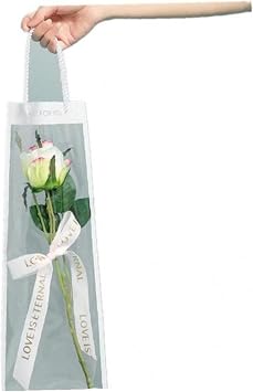 10pcs Flower Packing Box Transparent PVC Flower Bouquet Bagging Florist Decoration Long Tote Clear Bag Collocation Packaging Bag