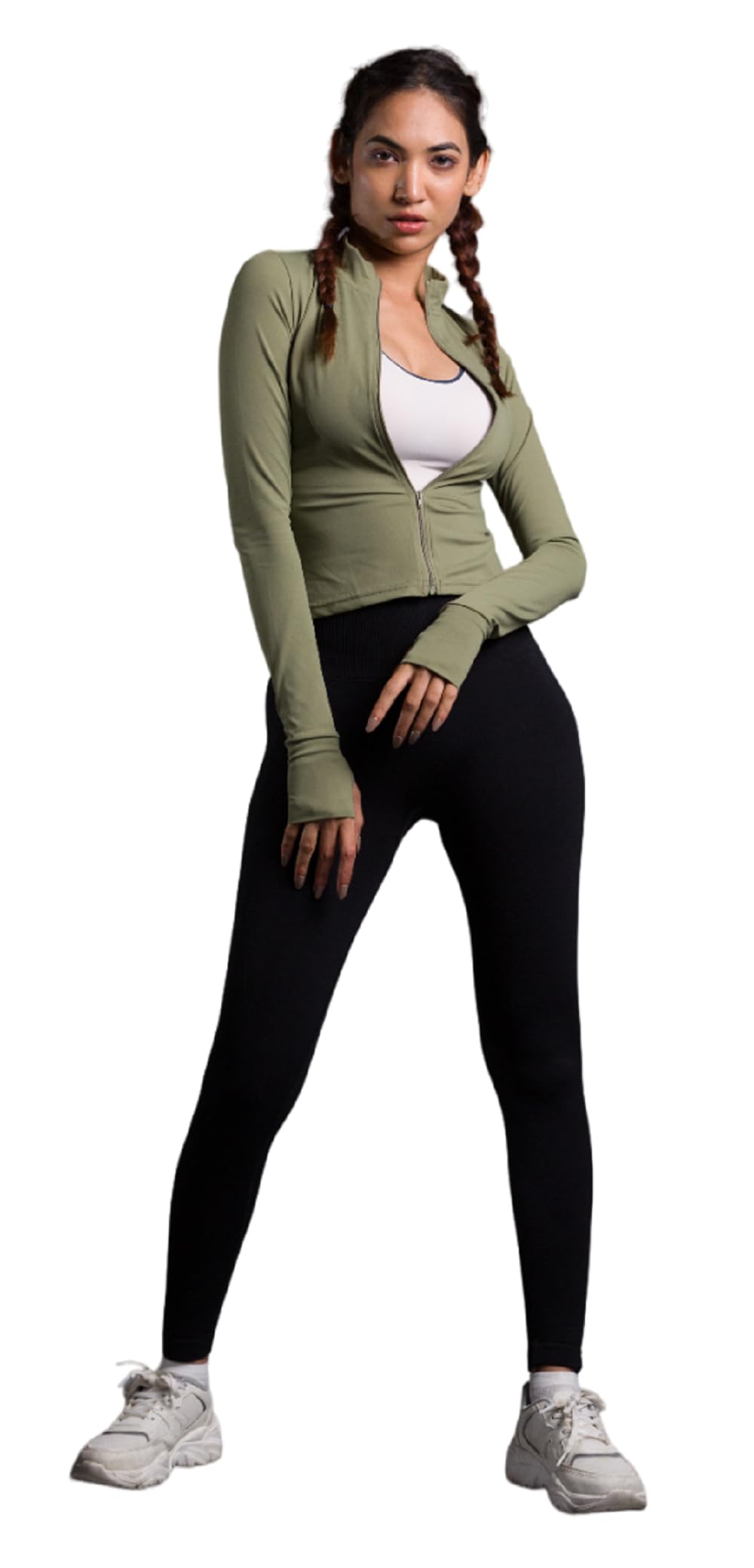 Women Floral Lightweight Slim Fit Full Sleeves Training or Gym Bomber Teal Jacket-image-33