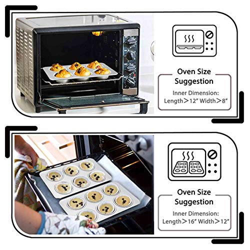 Teamfar Muffin Pan, Stainless Steel 6 Cup Muffin Tins Pans For Baking, Cupcake Pan Tray Set For Making Cakes Cornbread Quiche And More, Healthy & Non Toxic, Oven & Dishwasher Safe - Set Of 2 #TOP3