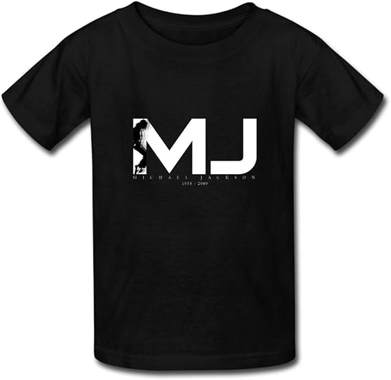 Amazon マイケル ジャクソンロゴ16 Big Boys Girls ホットtシャツブラック カラー ブラック Tシャツ カットソー 通販