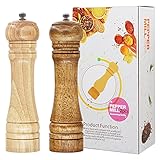 Pepper Grinder Salt and Pepper Grinder Set, 8 inch Oak Wood Pepper Mill Salt Grinder, Ceramic Rotor...