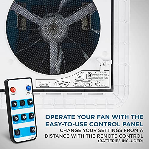 Hike Crew 11” Rv Roof Vent Fan W/Led Light | 12V 6-Speed Intake & Exhaust Camper Fan | Remote, Auto Temperature, Rain Sensor & Electronic Open/Close | Includes Screws & Garnish | Smoked Lid #TOP5